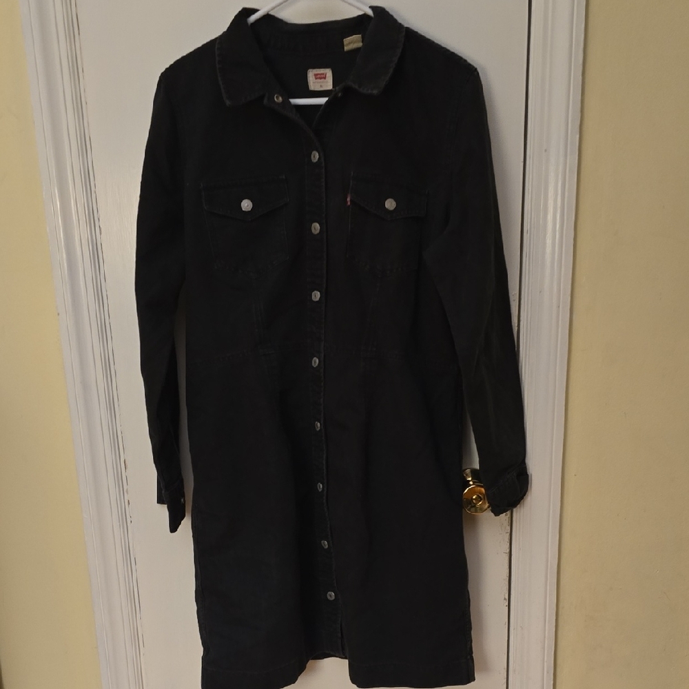 Levi's Black Midi Shirt Dress